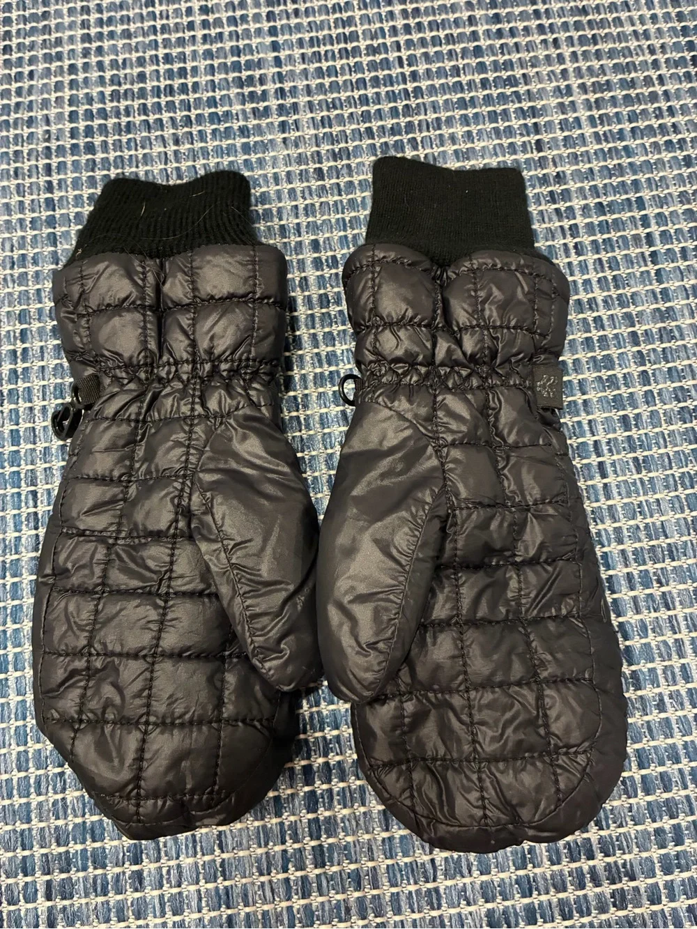 all in motion Black Quilted Puffer Mittens with Knit Cuff